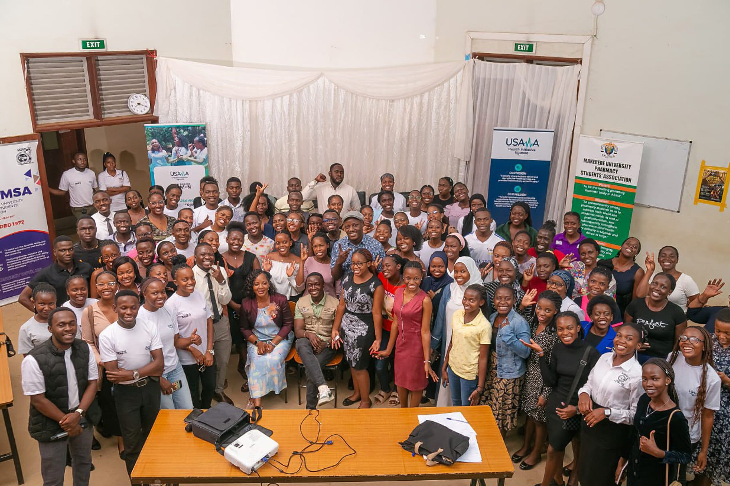 A group of young people learning together